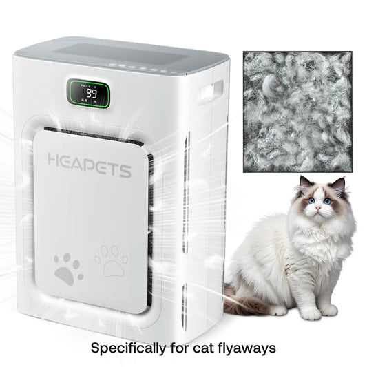 【2026 New Arrivals】Heapets P358 Pet Air Purifier for Home Large Room up to 2000 sq ft, H13 HEPA Double-Sided Air Filter, Air Cleaner for floating pet hair/pet undercoat Dander Odor Allergies Pollutant, PM2.5 Air Quality Monitor, Auto Mode, 5 Speeds